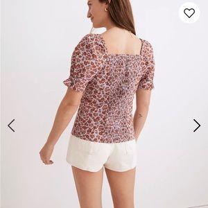 Madewell Button front smocked back top